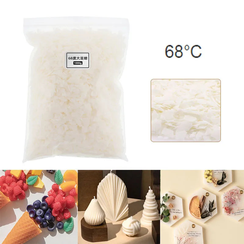 Soybean Wax for Candle Making 500g High Melting Point Flaky Material - White Beeswax Blend