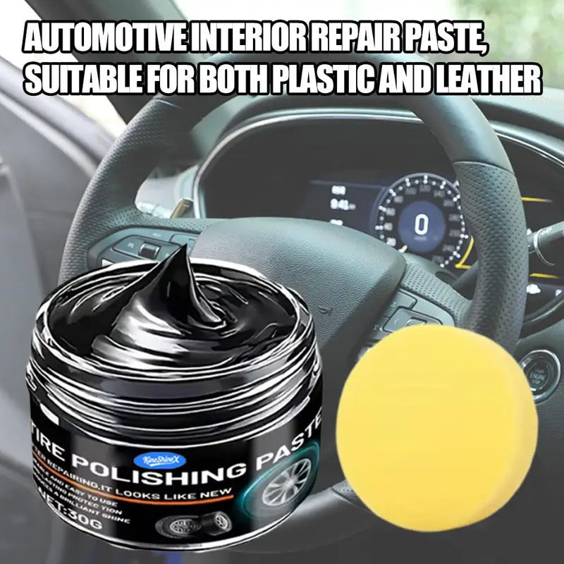 Car Interior Scratch Repair Paste for Plastic & Leather - Blackening & Polishing Cream