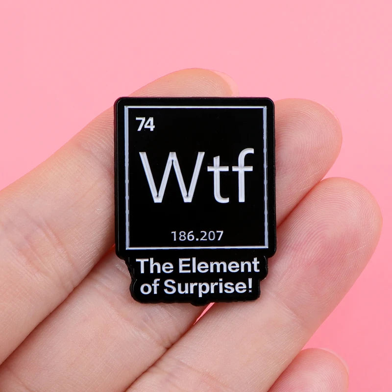 Chemical Element 74 Enamel Pins Lapel Badge Jewelry Gift for Women Men