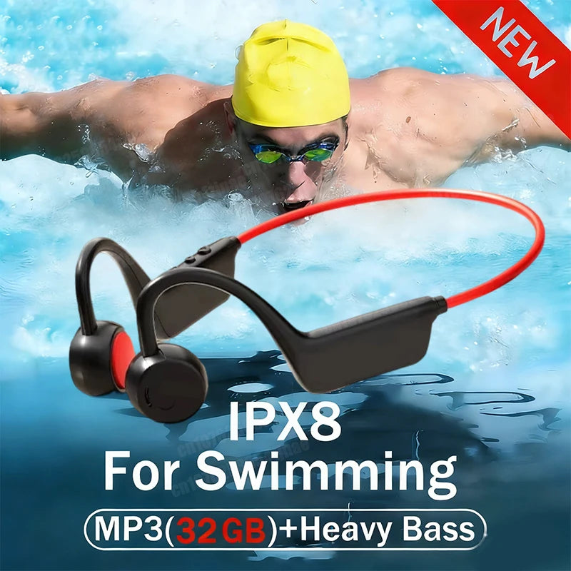 Bone Conduction Bluetooth Headset Waterproof Fitness Sports Headphones with Mic