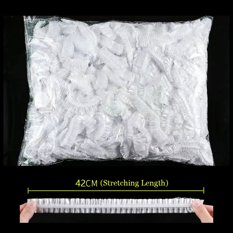 Disposable Food Cover Bags Set - Reusable Transparent Food Wraps for Kitchen Storage