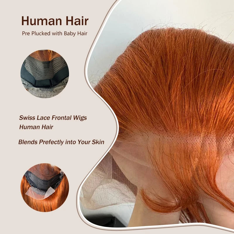 Human Hair Lace Front Wigs with Body Wave & Thick Density - Natural Hairline