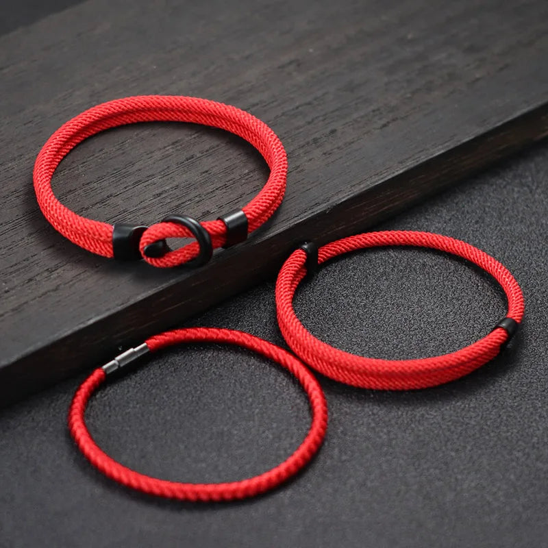 Men Bracelet Set Lucky Red Keel Rope Surfer Nautical Fabric Accessories Gift for Him