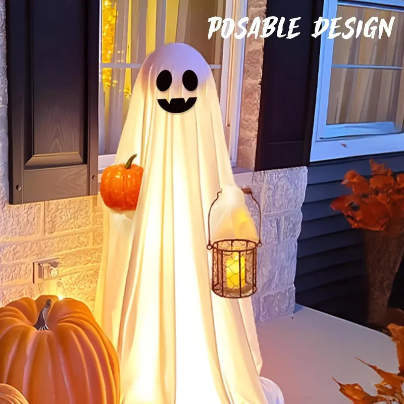 Life-Size Scary Ghost Halloween Decoration - Glow-in-the-Dark Outdoor Figure