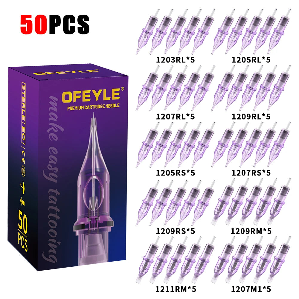 Disposable Tattoo Cartridge Needles with Safety Membrane - Mixed Sizes 20/50 pcs