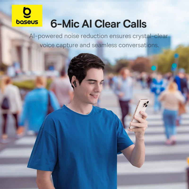 Wireless Noise Cancelling Earbuds Bluetooth 6.0 Hi-Res Sound IP55 Waterproof