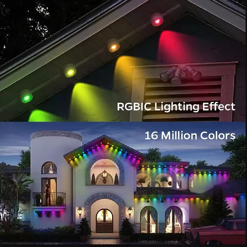 Outdoor Smart Waterproof LED String Lights - App Control, Music Sync, Eaves & Roof Decor