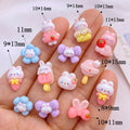 Mini Resin Rabbit Flatback Ornaments for Jewelry, Manicure & Hair Accessories - 20 Pack