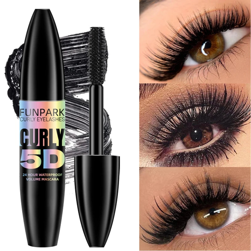 Black Waterproof 5D Mascara - Thickening, Lengthening, Curling, Long Lasting Liquid Lash Extension