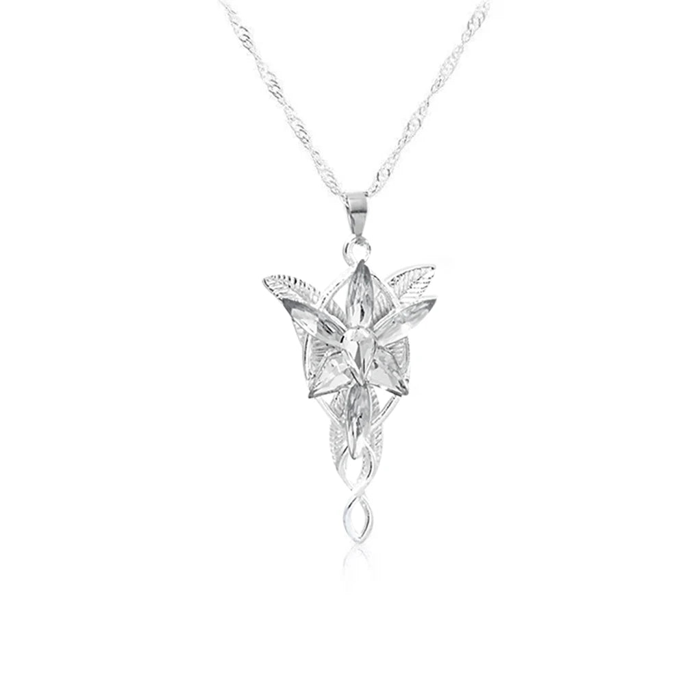 Elf Princess Arwen Necklace Crystal Pendant for Women - Twilight Star Jewelry