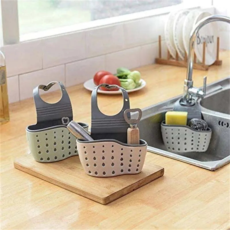 Adjustable Sink Draining Hanging Basket for Kitchen & Bathroom Rubber Storage Bag