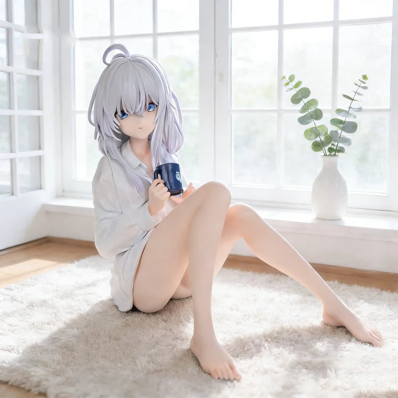 Anime Girl Figure 11cm Sitting In Pajamas Collectible Model Decoration Toy