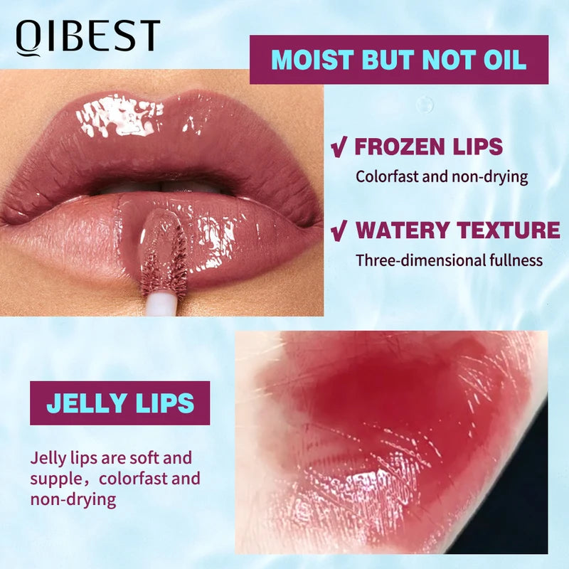Hydrating Lip Gloss with Mirror Water Glazed Long Lasting Moisturizer