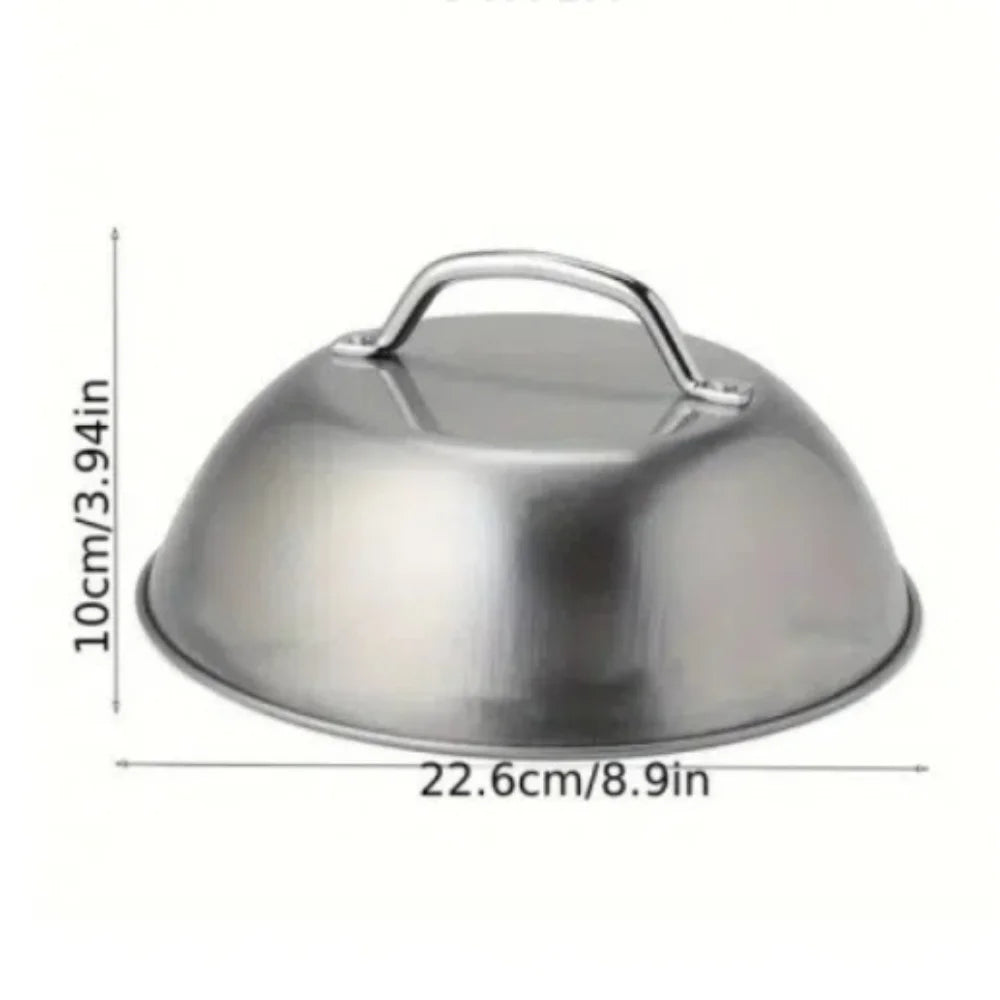 Stainless Steel Oven Cover 6/9 Inch Round Cheese Melting Dome Cooking Tool with Handle