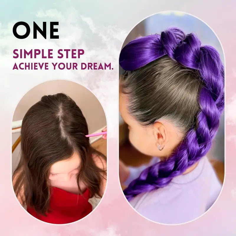 Synthetic Braided Purple Ponytail Hair Extension for Kids & Girls Halloween Costume