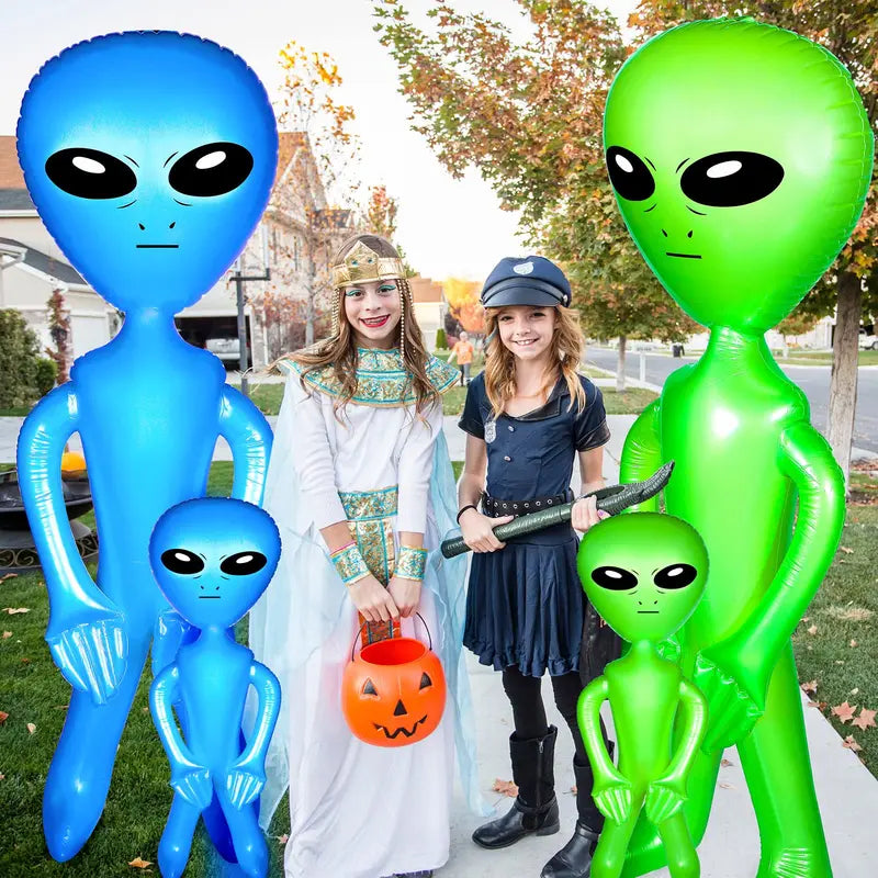 Inflatable Alien Toys Set for Halloween Christmas Party Decorations and Gifts - 2 Pieces