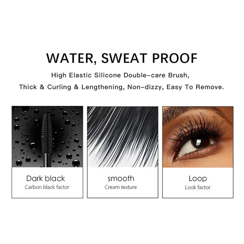 Waterproof 4D Lengthening Mascara with Curl & Volume for Women - 5g