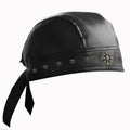 Black Leather Skull Motorcycle Helmet Accessory - Edgy Urban Biker Gear