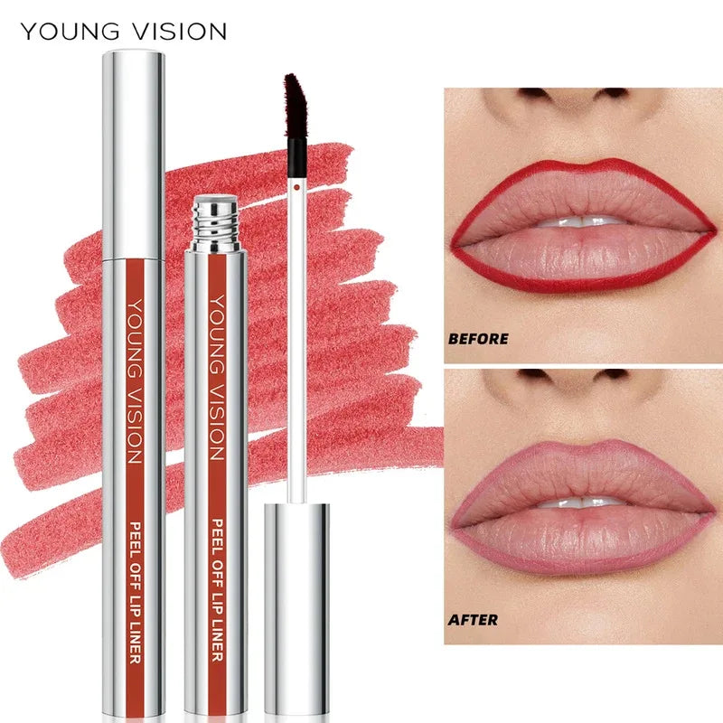 Tear-Off Lip Liner Set - Matte, Smudge-Free, Peel-Off, Multiple Colors