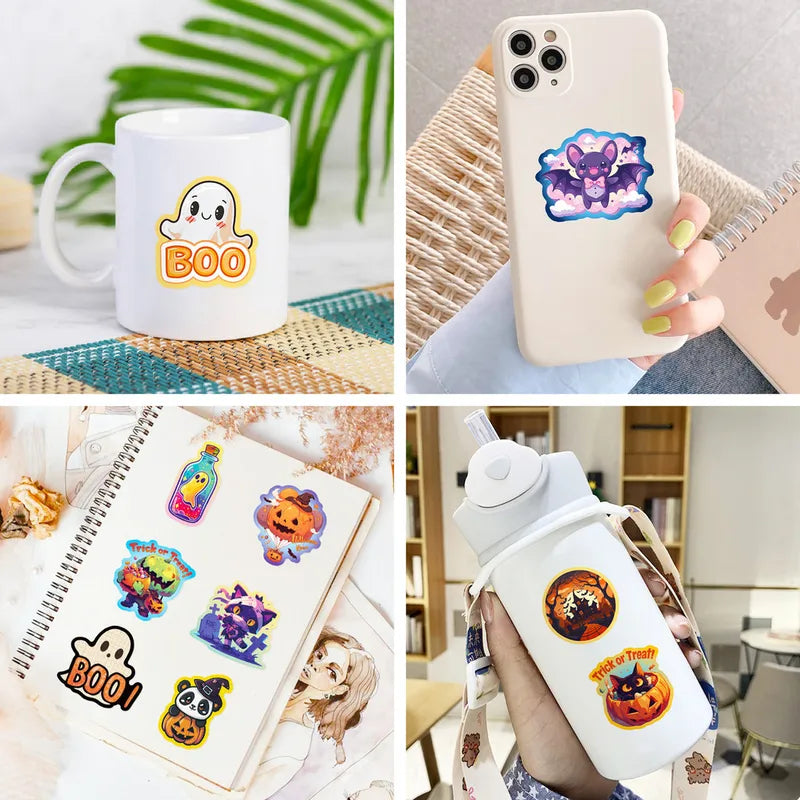 50PCS Halloween Graffiti Stickers - Pumpkin Bat Castle DIY Luggage Decor