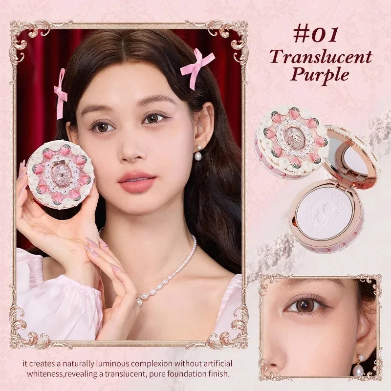 Flower Knows Set of Baked Powder Face Makeup Setting Powder with Natural Bronze Glow