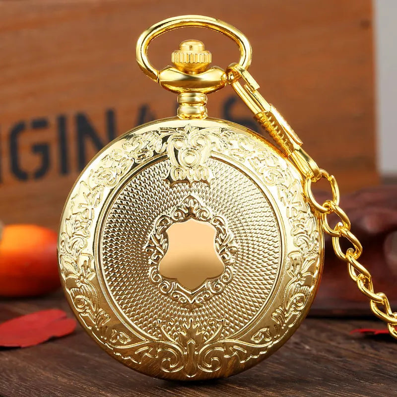 Steampunk Pocket Watch Men Women Necklace Quartz Vintage Timepiece Gift