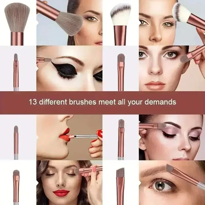 Professional Makeup Brush Set with Soft Fluffy Brushes for Face & Eyes - Cosmetic Tools