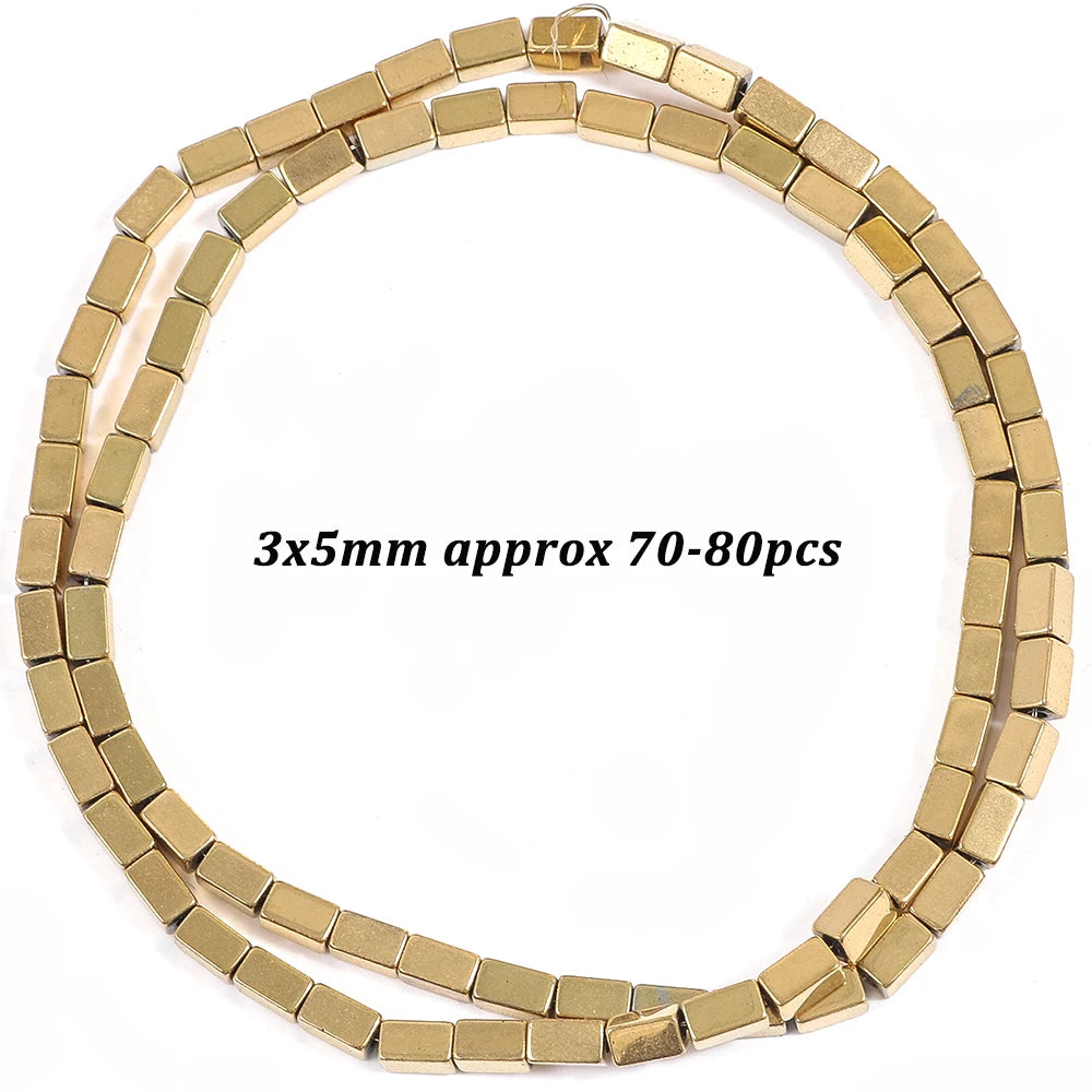 Natural Stone AAA+ Hematite Spacer Beads for Jewelry Making 15''