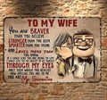 Brave Wife Quote Metal Sign Plaque - Aluminum Home Decor for Wall