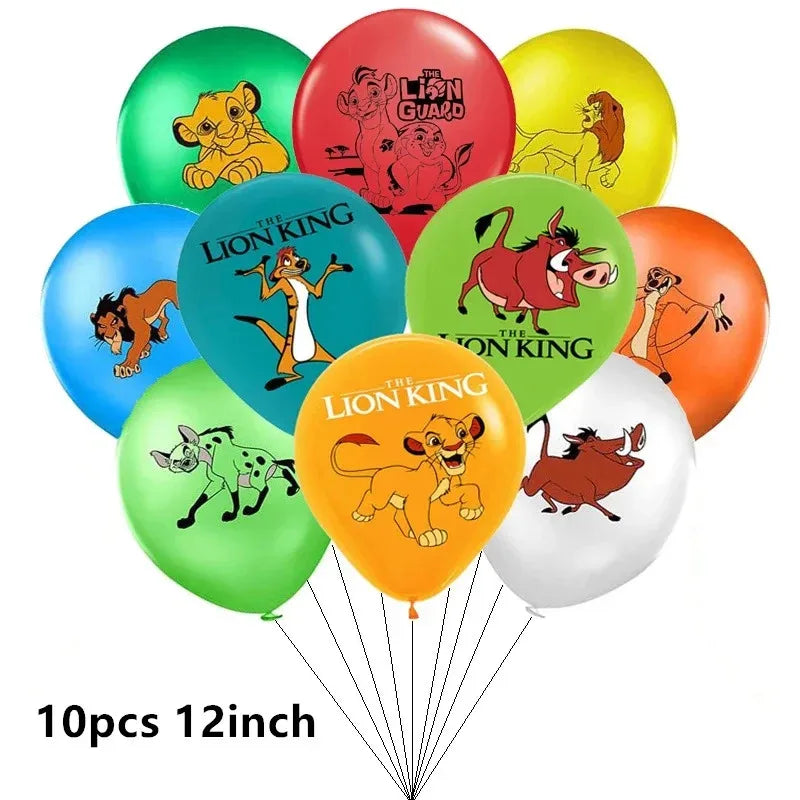 Lion Balloons Pack - 10 or 12pcs 12-Inch Jungle Animal Latex Party Decor