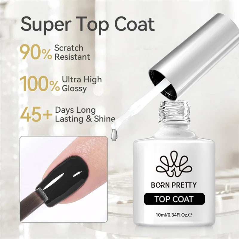 10ml Matte Top Coat Nail Gel - No Wipe Base & Top Coat for Long-Lasting Manicure