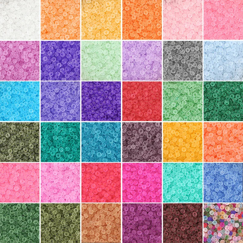 Frosting Matte Seed Beads for Jewelry Making - 2mm 3mm 4mm Spacer Beads Rainbow Colors