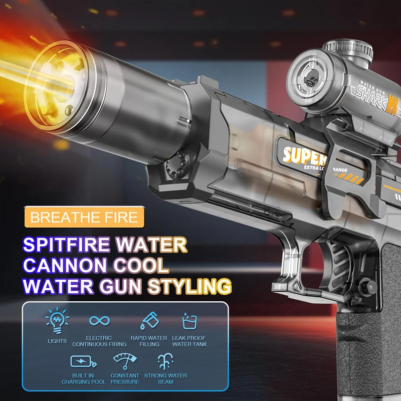 Electric Water Gun Automatic Squirt Blaster for Summer Outdoor Play - Kids & Adults