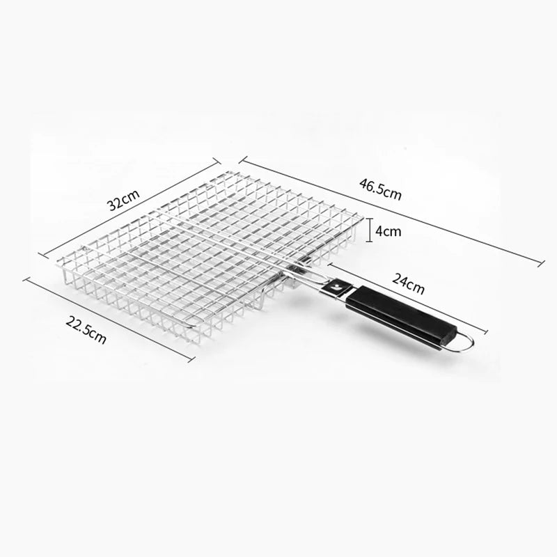 Stainless Steel Grill Basket for Outdoor Barbecue & Campfire Cooking