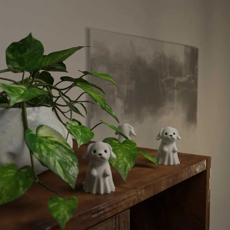 Halloween Ghost Statue - 3D Printed Cute Desktop Decor, Spooky Fun Ornament