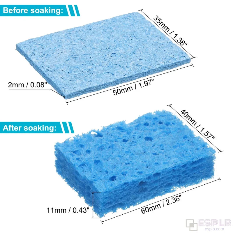 10pcs Soldering Sponge Set for BGA Iron Tip Cleaning - Yellow & Blue