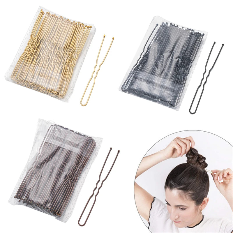 50pcs U-Shape Hair Pins and Clips for Women and Girls Hair Accessories
