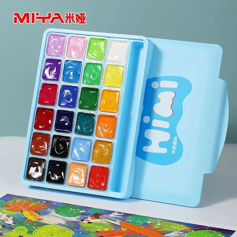 Jelly Gouache Paint Set 18/24 Colors - Portable Case for Artists & Beginners