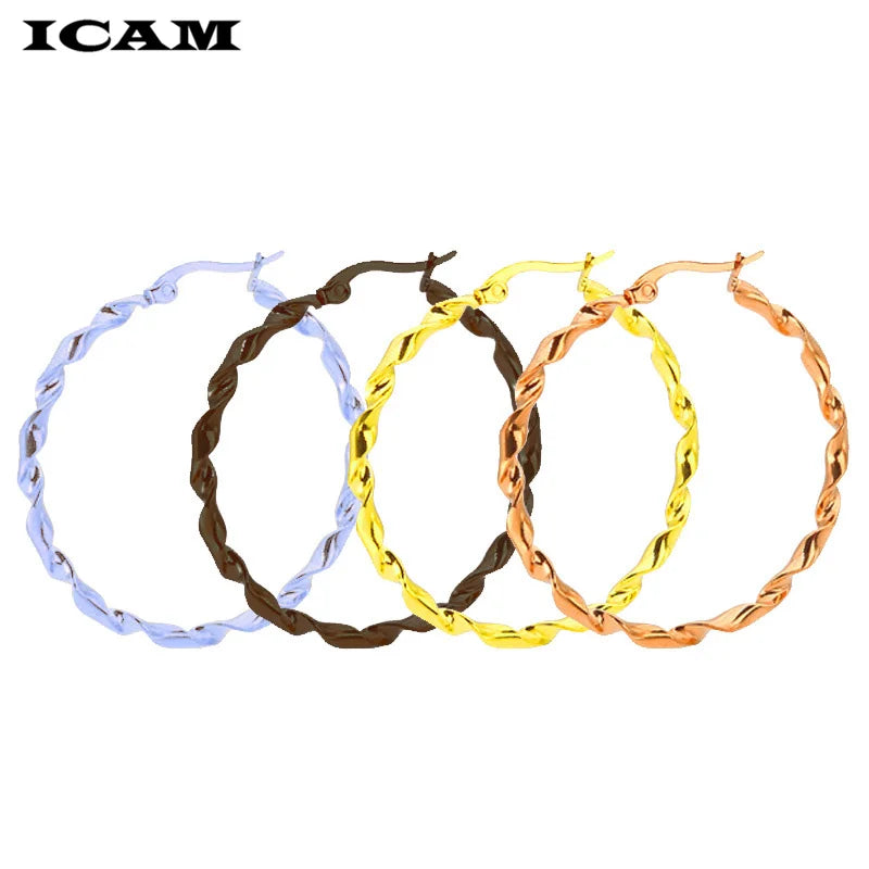 Big Hoop Earrings for Women Gold Silver Rose Gold Bohemian Circle Jewelry Party Accessory