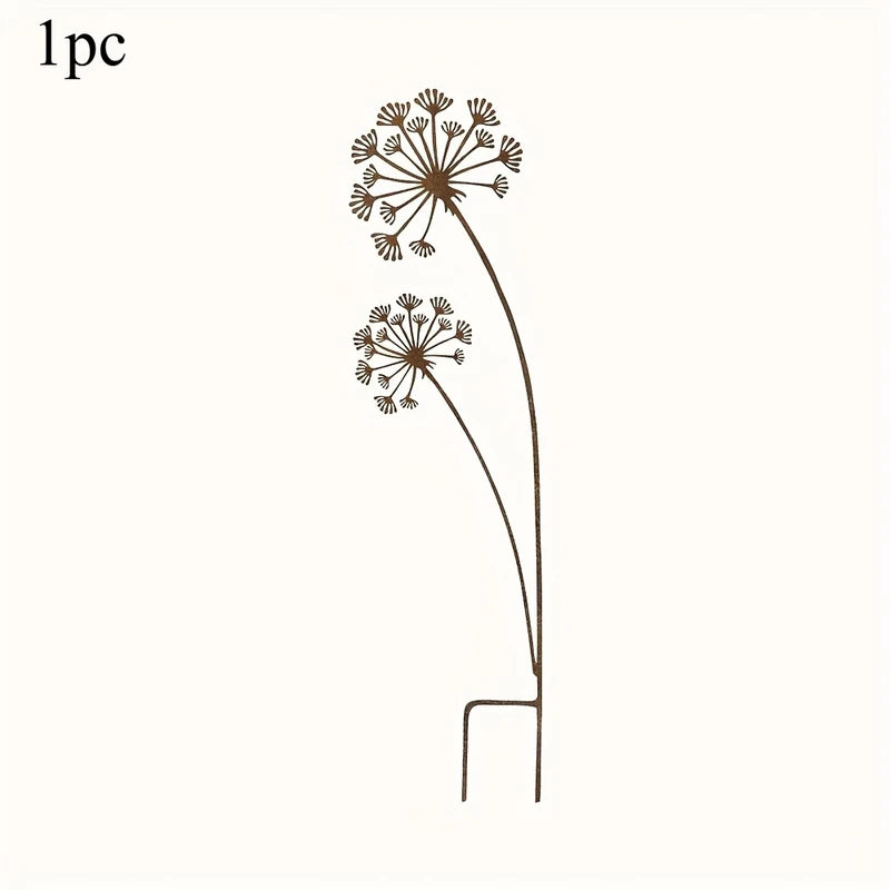 Metal Garden Stake Decorative Flower Planter Yard Outdoor Decor