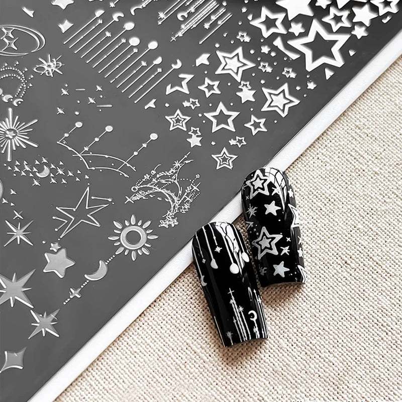 Moon & Star Nail Art Stamping Plates 14.5x9.5 cm for DIY Manicure & Nail Design