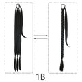 Synthetic Braided Ponytail Extensions for Women Long Hairpiece with Hair Tie - Black & Blonde