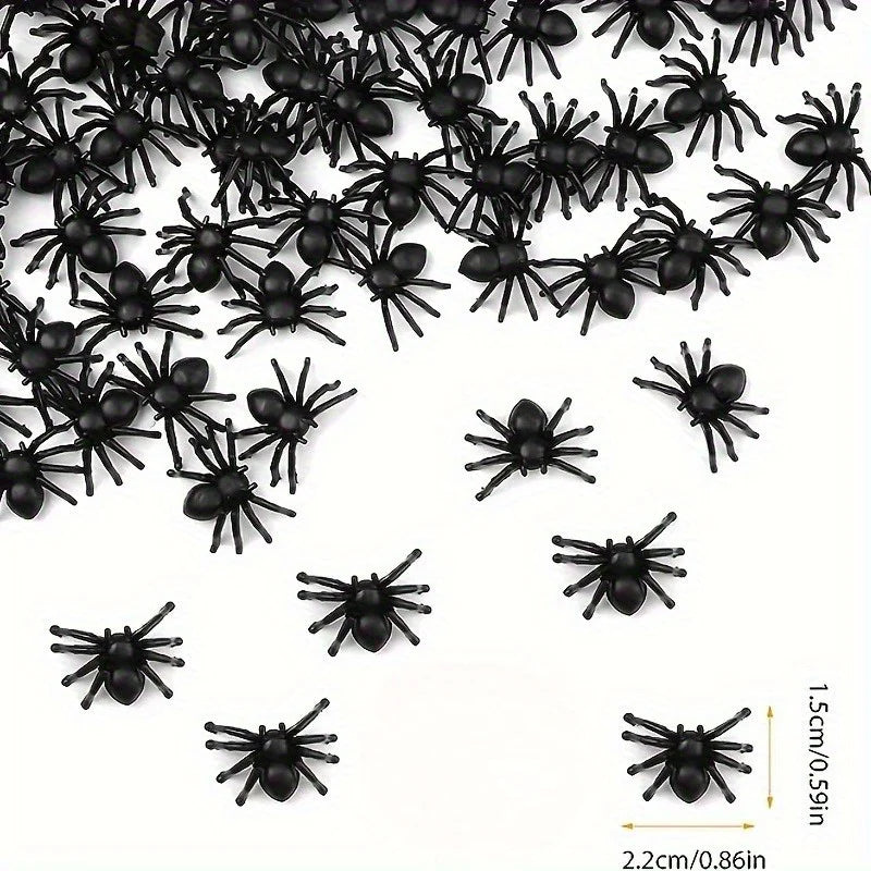 Realistic Spider Halloween Christmas Decoration Set - Mini Black Scary Prank Haunted House Props