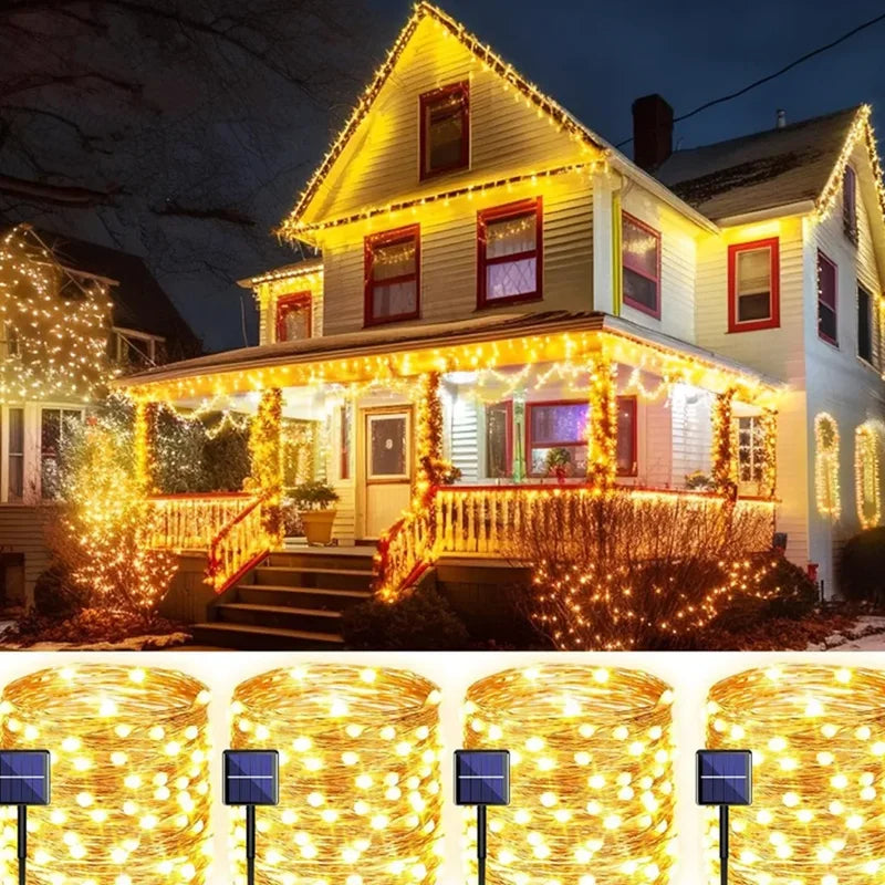 Outdoor Solar String Lights 4m-32m RGB Fairy Light Garden Decoration