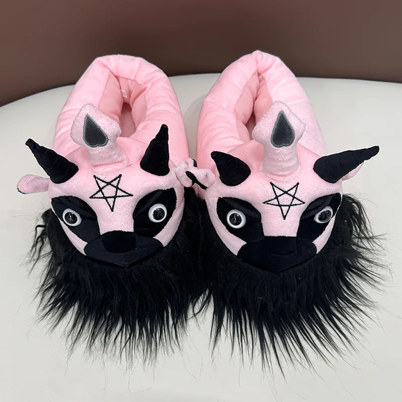 Halloween Plush Slippers Horror House Shoes Dark Lord Costume Footwear