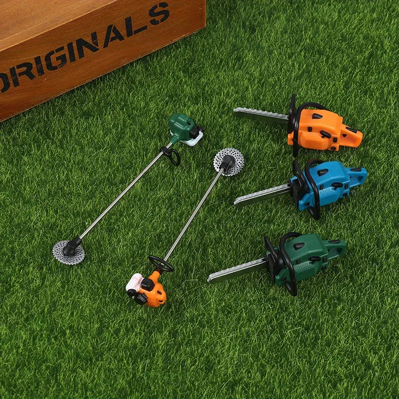 Miniature Chainsaw Model for Dollhouse 1:12 Scale Repair Tool Accessories