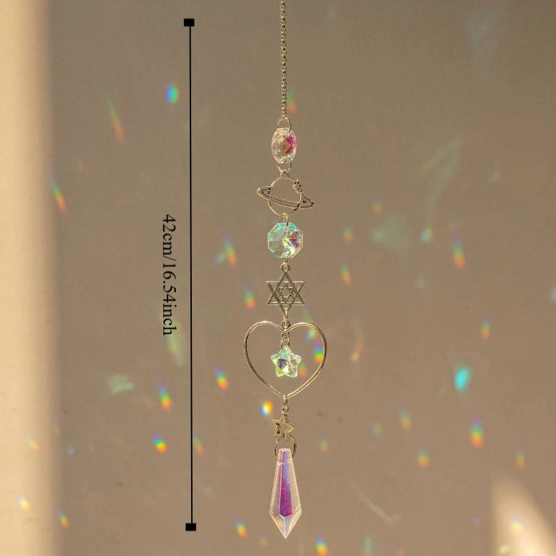 Crystal Wind Chime Rainbow Maker Sun Catcher Decor for Garden & Home