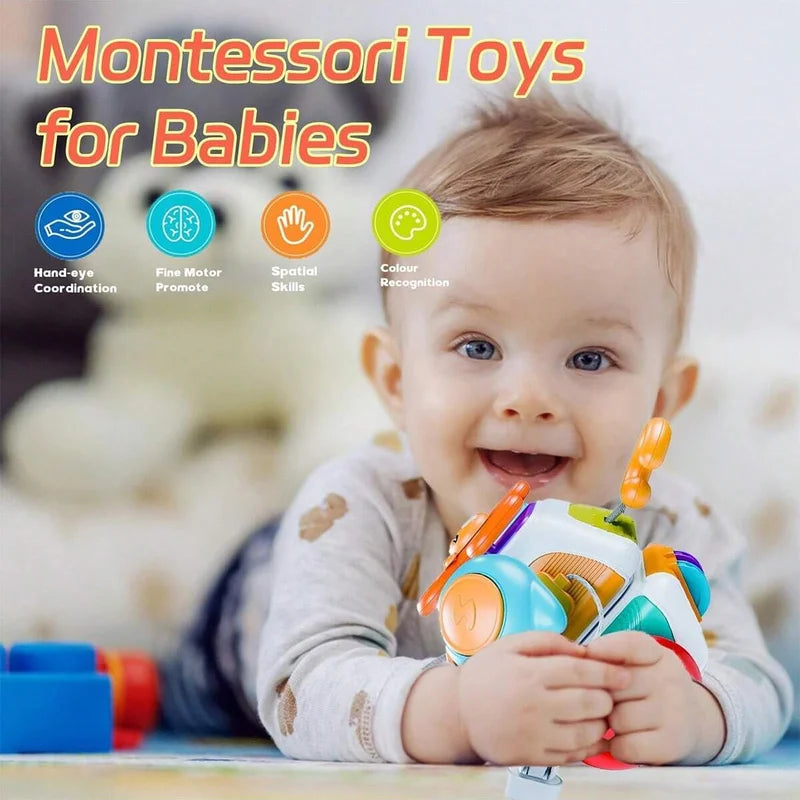 10-in-1 Montessori Baby Sensory & Educational Activity Cube for Toddler Development