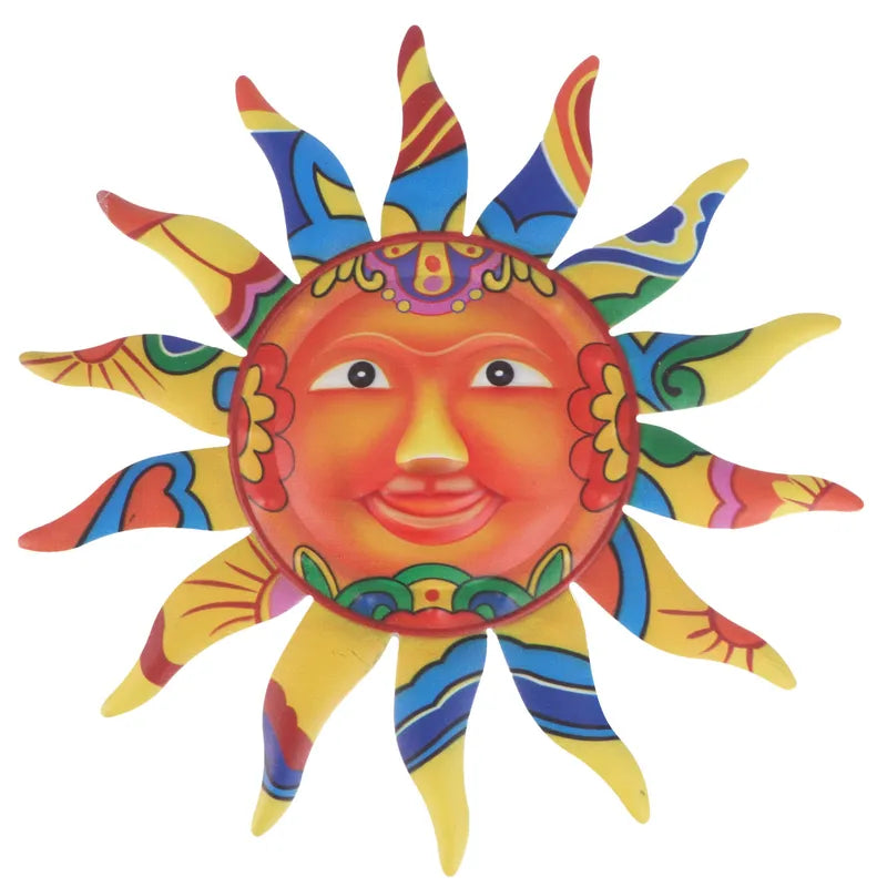 Sun Wall Art Decor - Iron Sun Shaped Wall Hanging for Home Garden Living Room Kitchen