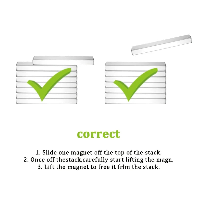 Heavy Duty Long Bar Magnets with Double-Sided Adhesive for Kitchen & Crafts